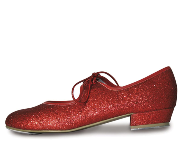 red glitter tap shoes