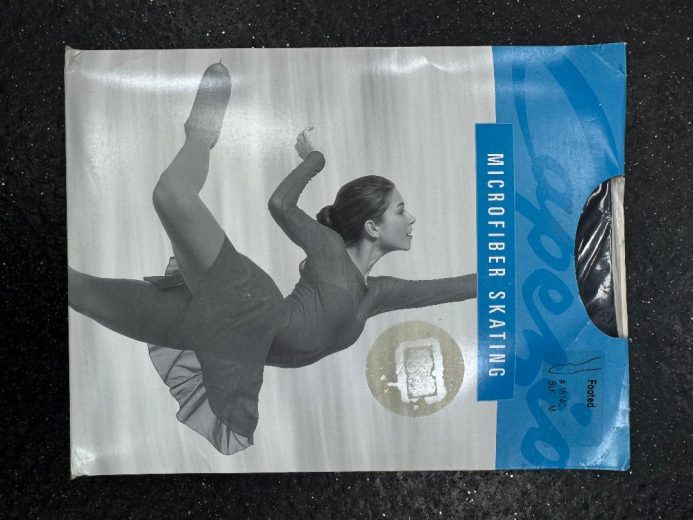 DISCONTINUED CAPEZIO MICROFIBER FOOTED BLACK SKATING TIGHTS 1814C