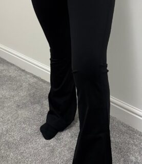 NEW GAMTA BLACK FLARED DANCE JAZZ PANTS WITH LOGO