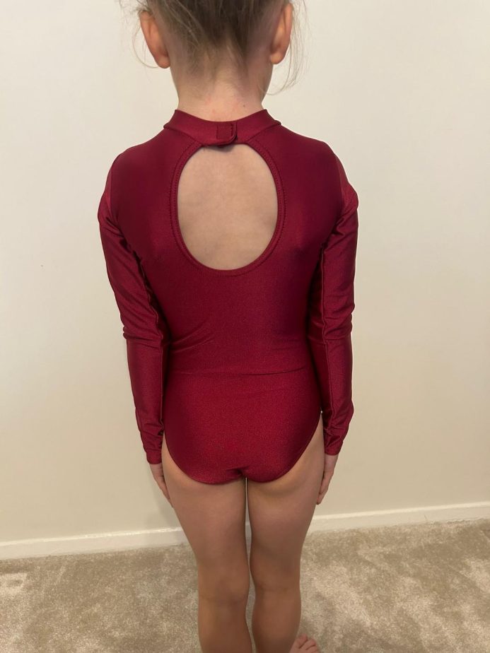 TONI BURGUNDY LONG SLEEVED LEOTARD HIGH NECK - Image 2