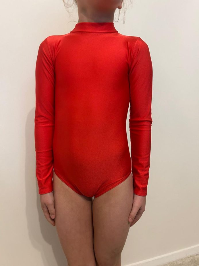 TONI RED LONG SLEEVED HIGH NECK LEOTARD FREESTYLE - Image 3