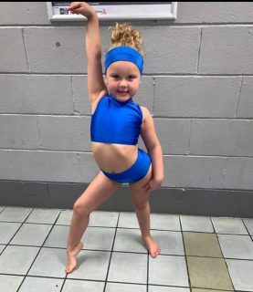 DANCELAND SLEEVELESS ROYAL BLUE TONI POLO CROP TOP NYLON LYCRA FREESTYLE