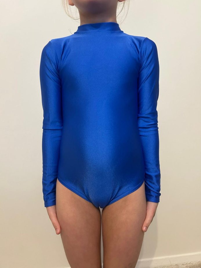 TONI ROYAL BLUE LONG SLEEVED LEOTARD HIGH NECK