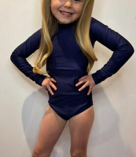 NAVY LONG SLEEVE TONI LEOTARD