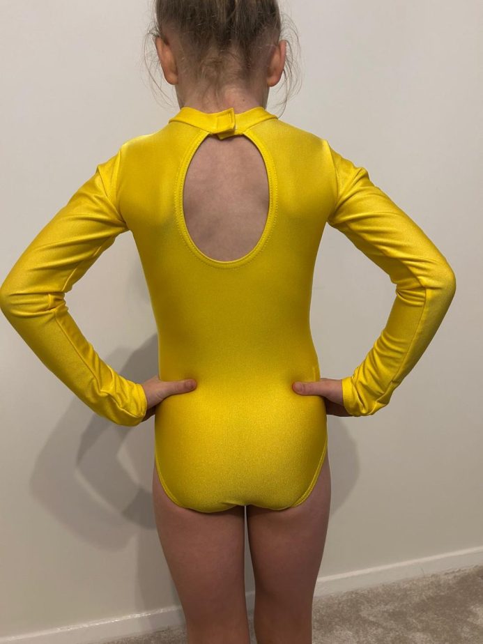TONI SUNSHINE YELLOW LONG SLEEVED LEOTARD HIGH NECK - Image 2