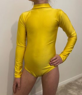 TONI SUNSHINE YELLOW LONG SLEEVED LEOTARD HIGH NECK