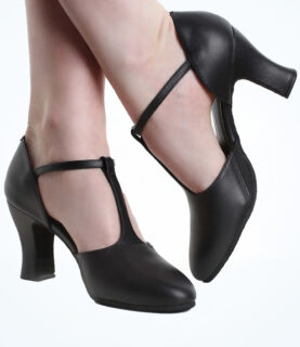 CH57 SO DANCA BLACK T BAR CHARACTER SHOES WITH SUEDE SOLES UK SIZE 2