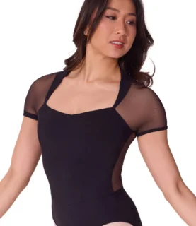 EL108W SOFT ELEGANCE CORSET SHORT SLEEVE LEOTARD BY CAPEZIO