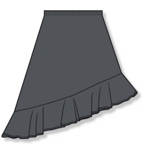 BLACK SALSA STYLE KNEE LENGTH SPANISH DANCE SKIRT 1017 AGIVA