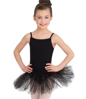 CAPEZIO BLACK SPARKLE TUTU WITH BOW DETAIL N9814C
